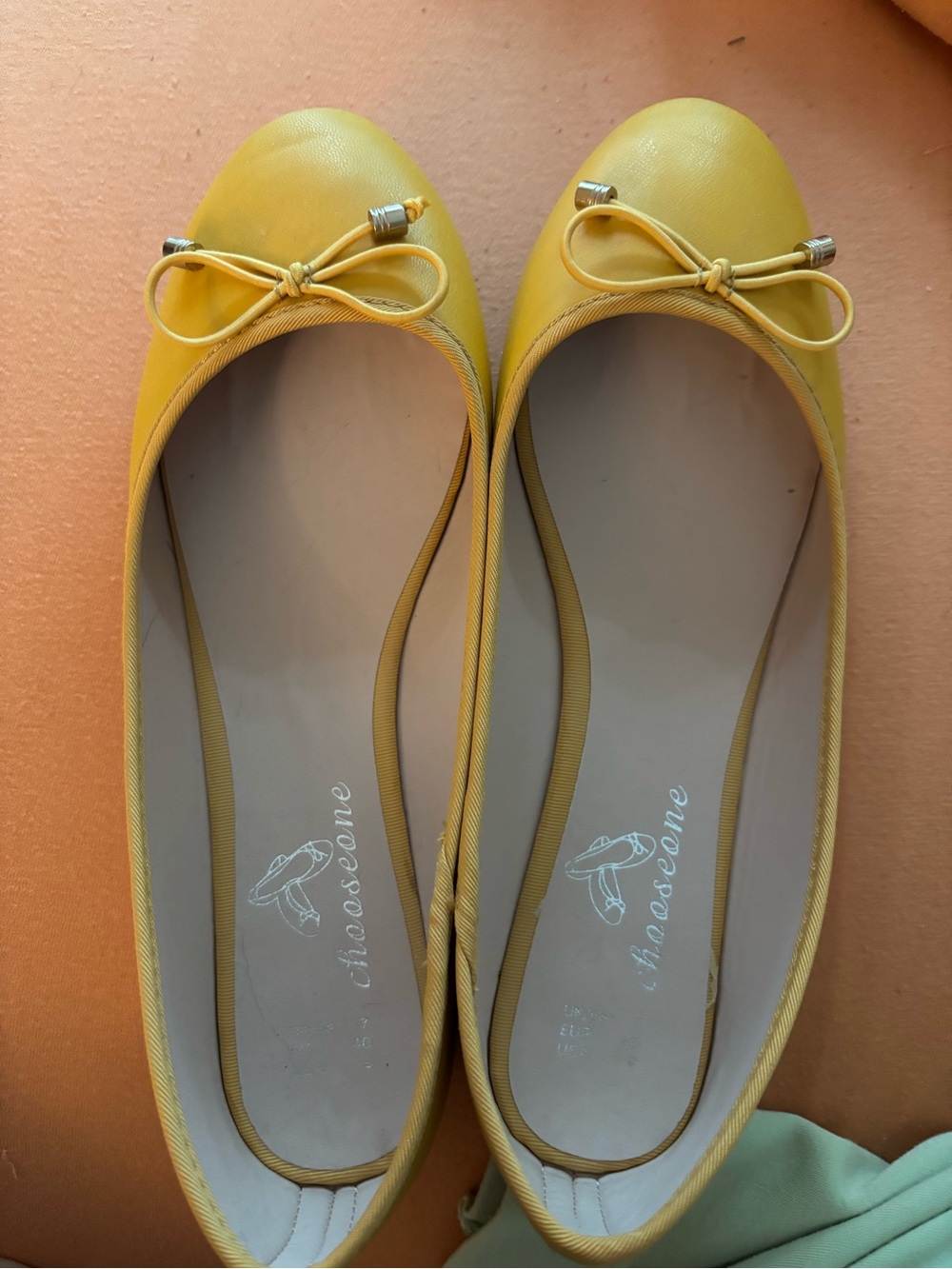 Chase + Chloe Yellow Bow Ballet Flats — Women’s Slip-On Comfort